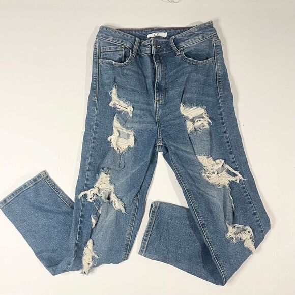 Cello Women's Davis High Rise Mom Fit Straight Jeans Blue Size 9/29 - Picture 2 of 5